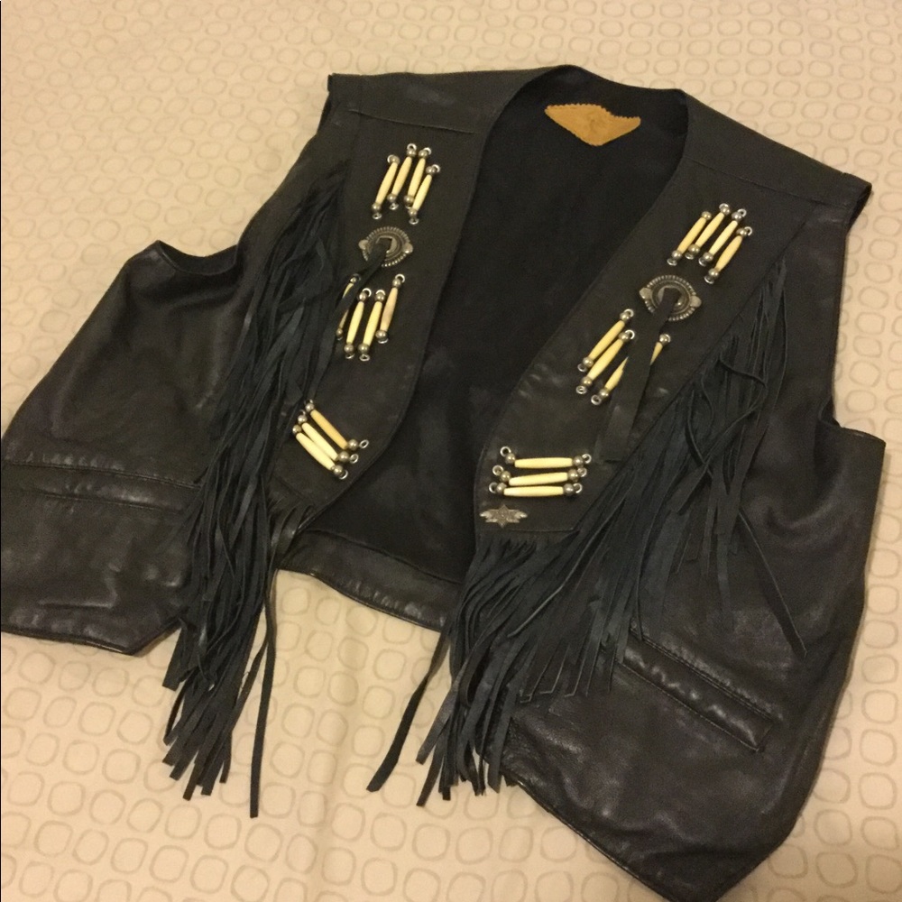 Stars & Stripes Leather Vest Brand New